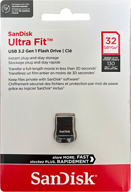 SanDisk Ultra Fit USB 3.2 Gen 1 Flash-Laufwerk USB-A in Schwarz - Bild 1