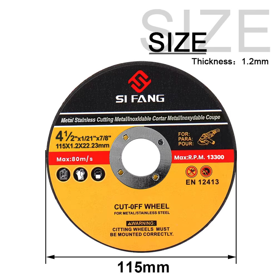 NuoDunco 5er-Set Metall Trennscheiben für Winkelschleifer in Schwarz, Durchmesser: 75 mm, 115 mm und 125 mm zum Schneiden von Stahl und Metall - Bild 2