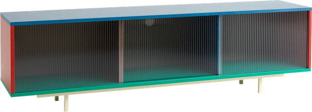 HAY Colour Cabinet L mit Glastüren in Multicolour aus Valchromat, MDF und Stahl - Bild 1