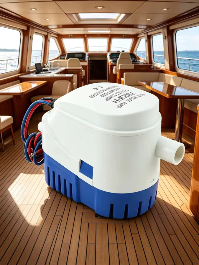 AICANTEK Automatische Tauchbilgenpumpe für Boote und Hausboote, elektrische Marine-Wasserpumpe, 12V/24V DC, Weiß - Bild 3
