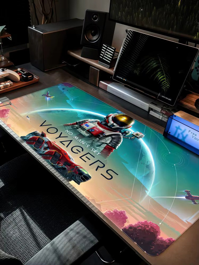 No M-Mans S-Sky Mauspad XXL Gamer-Schreibtischunterlage mit HD Art Design in Schwarz und Multicolour, B/T: 90 x 40 cm - Bild 4