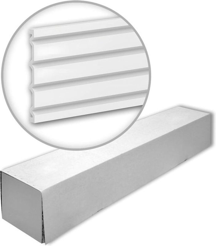 Profhome Decor Set mit 3 geometrischen 3D Wandpaneelen in Weiß aus Kunststoff für modernes Wanddesign - Bild 1