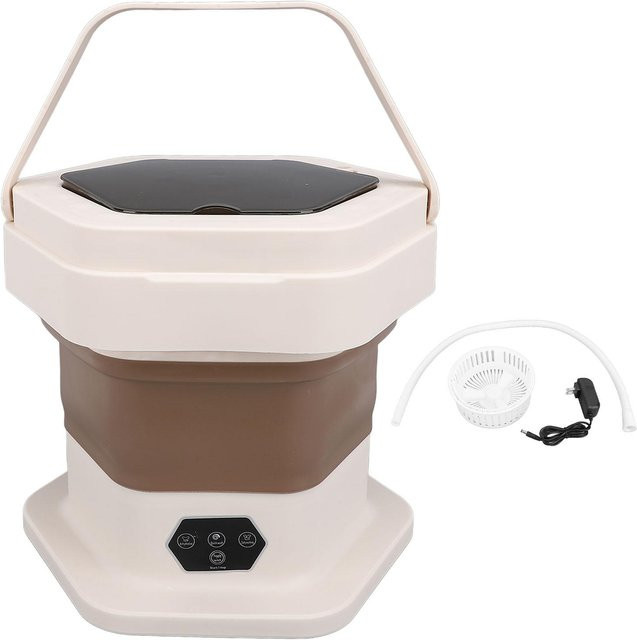 Tragbare Mini-Waschmaschine von aimo in Beige mit 8L Fassungsvermögen und Ablaufkorb - Bild 1