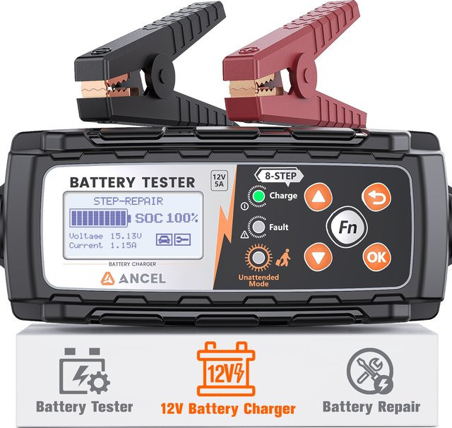 ANCEL BT521 12V Autobatterie-Wechsler und Batterietester in Schwarz für AGM, GEL und Blei-Säure-Batterien zur Kfz-Reparatur und Diagnose - Bild 1