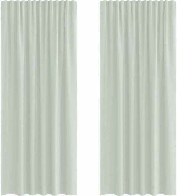 vidaXL Voile Vorhänge mit Stangentaschen, 2er Set, Hellgrau, B: 140 cm, H: 225 cm - Bild 1