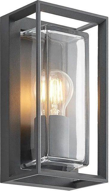 Arcchio Wandleuchte Außen Ismera Modern aus Aluminium in Alu-Grau, 1-flammig, E27, IP65, H: 25,5 cm, B: 15,0 cm, T: 11,5 cm - Bild 1