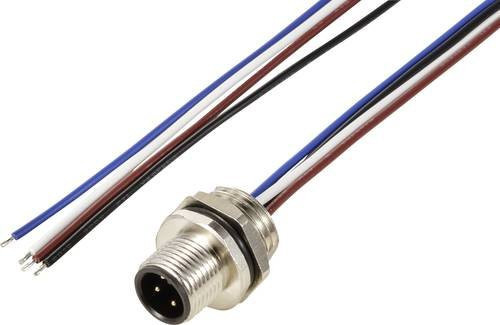TRU COMPONENTS TC-12833040 Sensor/Aktor Einbaustecker M12, 4-polig, Silber, Kabellänge: 0,5 m - Bild 1