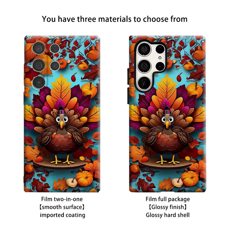 Aurbe Handyhülle für Samsung Galaxy S26 S25 S24 S23 Ultra Plus mit HD Hard Turkey Harvest Design in Multicolour - Bild 2