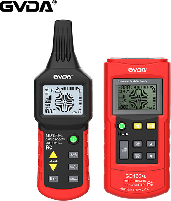 GVDA MS6818 Metallrohr-Ortungsgerät Rot – Professioneller Kabeltester für AC/DC 30-400V zur Leitungsortung und Suche von Untergrund-Netzwerk-Schutzschaltern - Bild 1