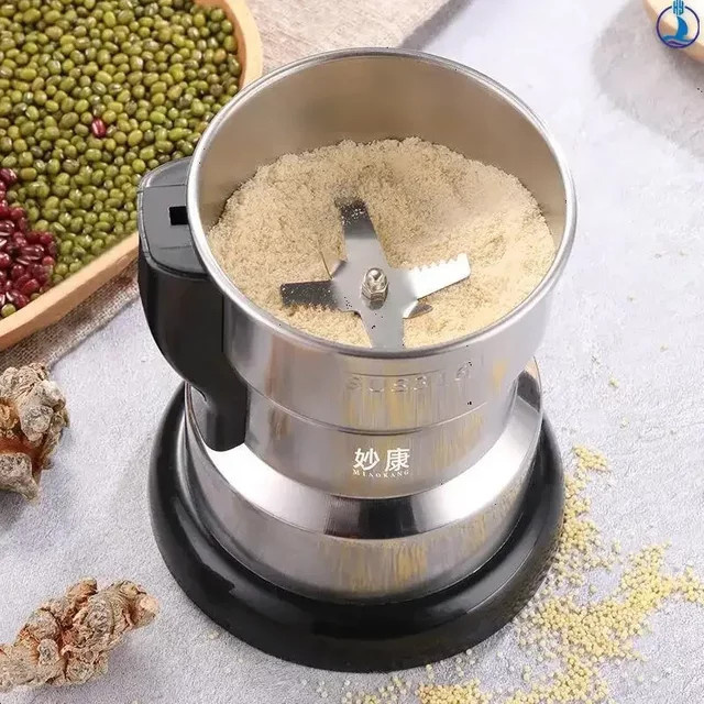 NOCCLILI Elektrische Multifunktionsmühle aus Edelstahl in Silber für Kaffee, Bohnen, Getreide, Nüsse und Gewürze mit 400 W - Bild 1