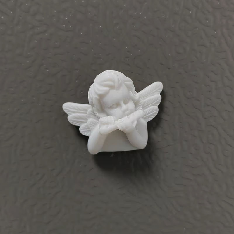 6er Set Engel Magnete aus Kunstharz in Weiß für Kühlschrank und Notizen - Bild 3