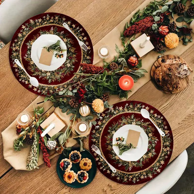 VIKAMA 4-teiliges Weihnachts-Tischset-Set für Feiertagsfeiern und Tischdekoration - Bild 2