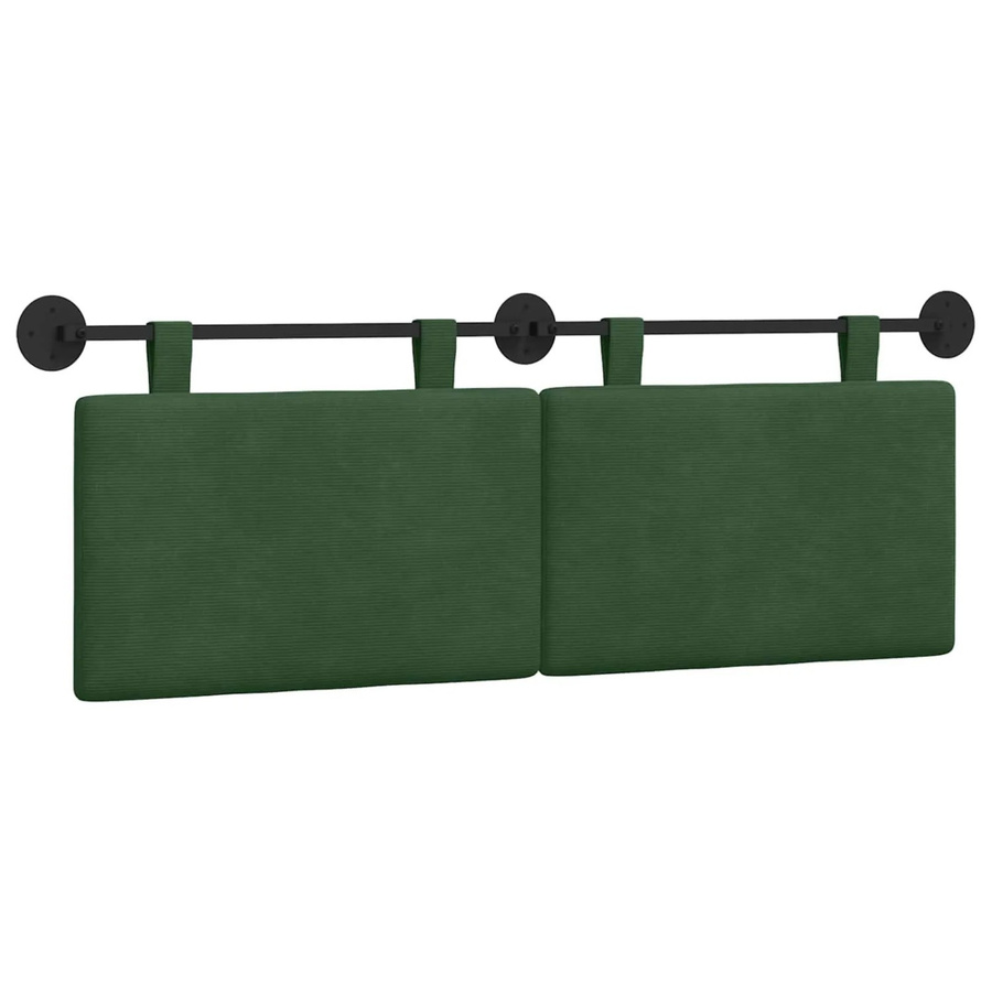vidaXL Hängendes Kopfteil aus Cordstoff in Grün, Breite: 130 cm, Höhe: 55 cm, Tiefe: 5 cm - Bild 2
