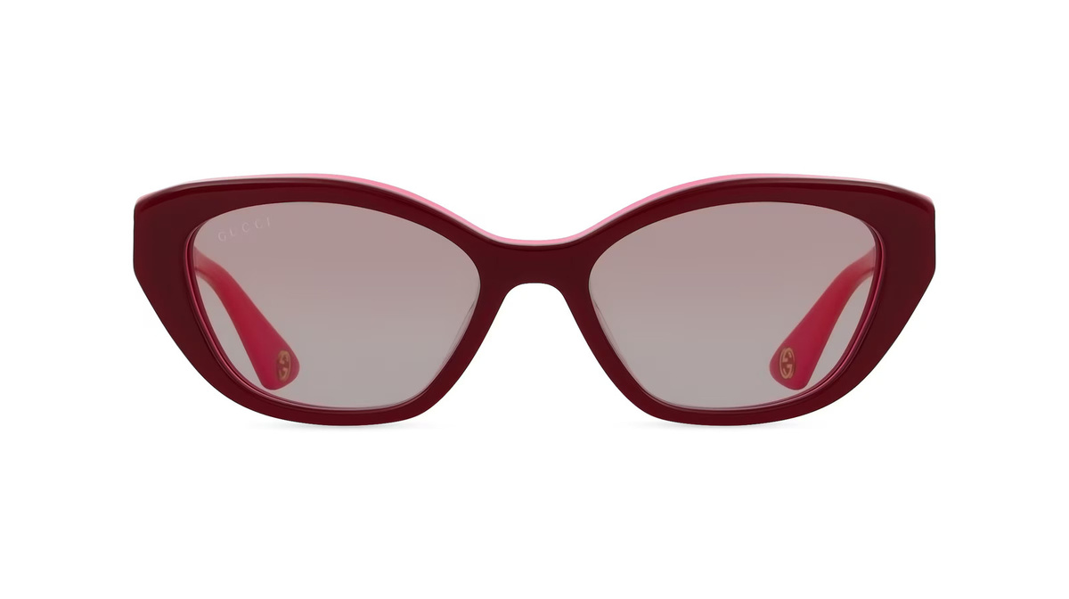Gucci GG1638S Sonnenbrille Butterfly, Vollrand, Acetat, Unisex, rot - Bild 1