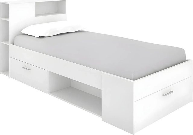 Vente-unique Bettrahmen Leandre mit Schubladen, Weiß, B: 90 cm, T: 190 cm - Bild 1