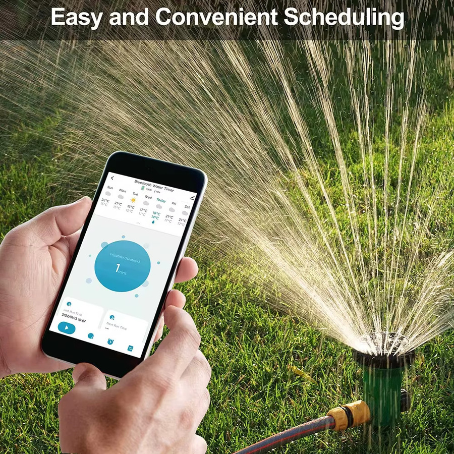 Tuya WIFI Smart Garten Bewässerungssystem mit automatischem Bewässerungs-Timer und Tropfbewässerungs-Wasserventil in Grün, 3/4 Zoll - Bild 5