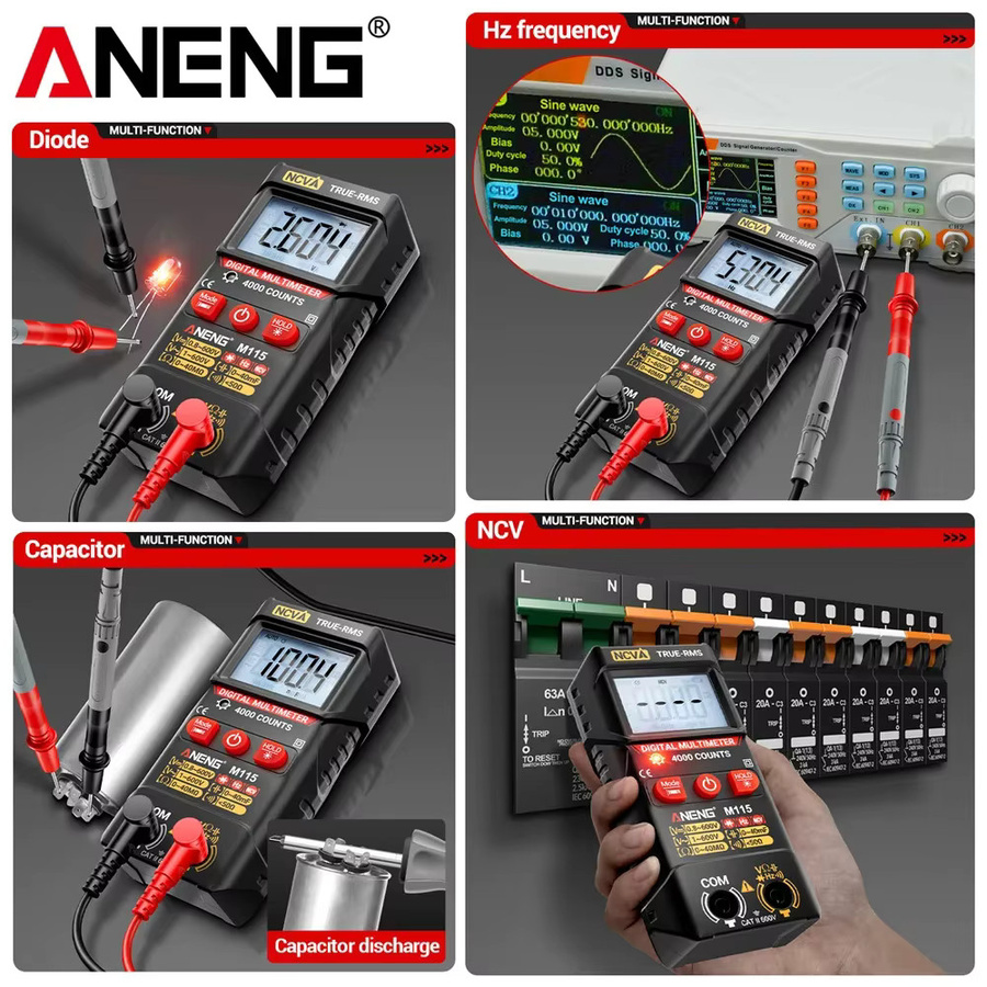 ANENG M115 Digitales Multimeter Multifunktions-Tester mit 4000 Anzeigen für Kapazitäts- und Frequenzmessungen - Bild 4