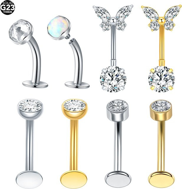SWANJO Bauchnabelring Titan, Zirkonia, Schmetterling, Damen - Bild 1