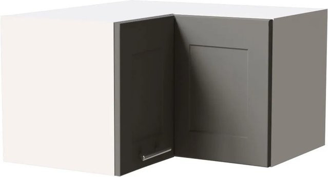 Feldmann-Wohnen Eckhängeschrank Oslo in Weiß und Staubgrau Matt mit Soft-Close-Türen, B/T/H: 60 x 60 x 36 cm - Bild 1
