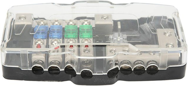 Fishine Sicherungsverteilerblock 4-Wege-Verteilung für Autos, Wohnmobile, LKWs, Anhänger, UTV und Boote, grau/transparent - Bild 1