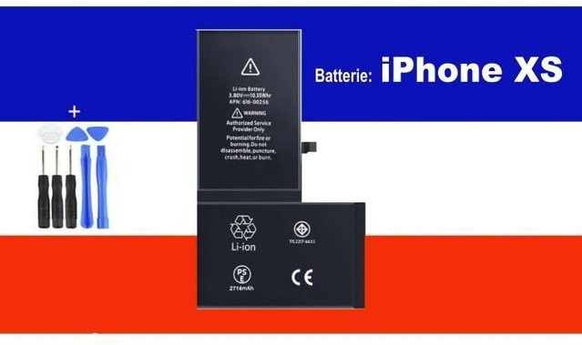 Apple iPhone XS Ersatzakku Set mit Werkzeugen und Klebstoff in Schwarz - Bild 1