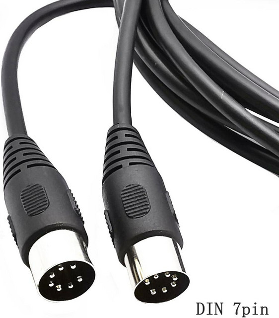 BSN 7-poliges DIN-Midikabel in Schwarz mit DIN-Stecker auf Stecker für Controller-Schnittstellen - Bild 1