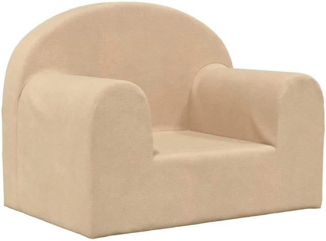 vidaXL Kindersofa aus weichem Plüsch in Creme/Beige B/T/H: 52 x 40 x 34 cm - Bild 1