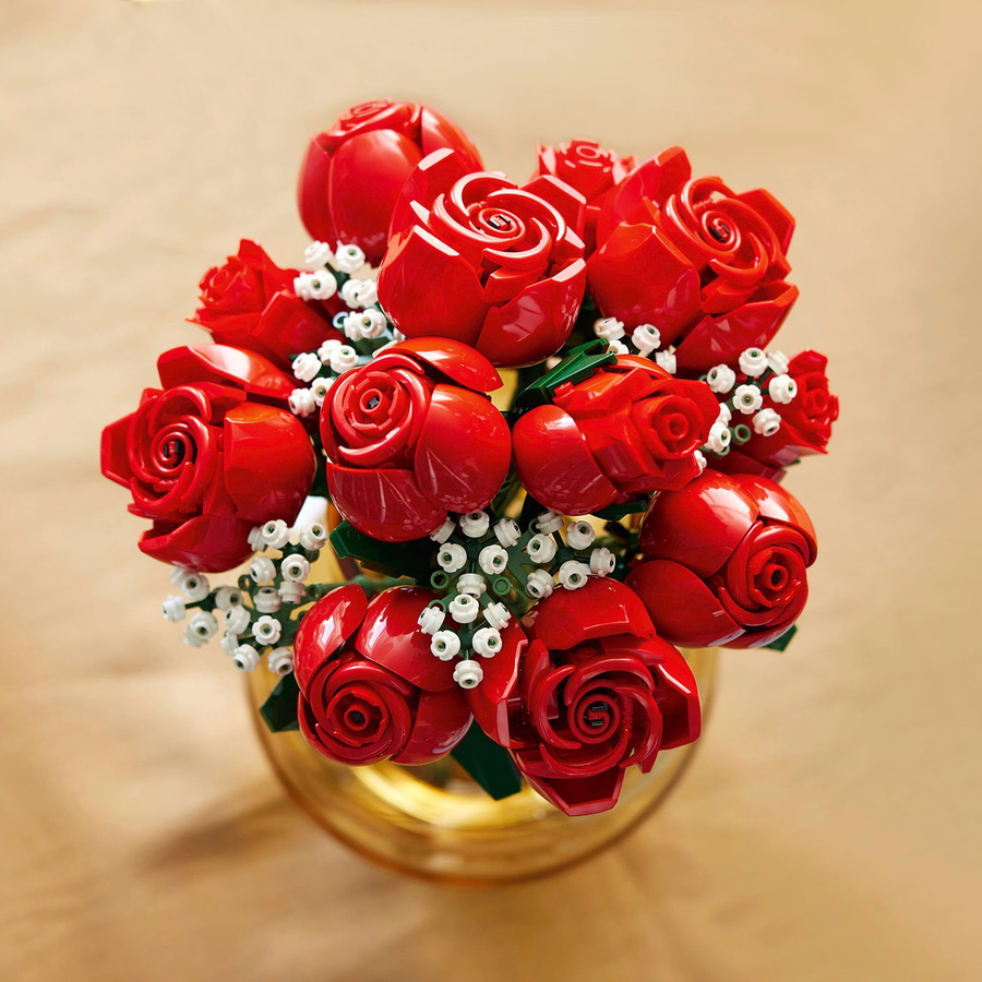 LEGO Icons Rosenstrauß 10328 – Florales Set in Rot, Grün und Weiß - Bild 6