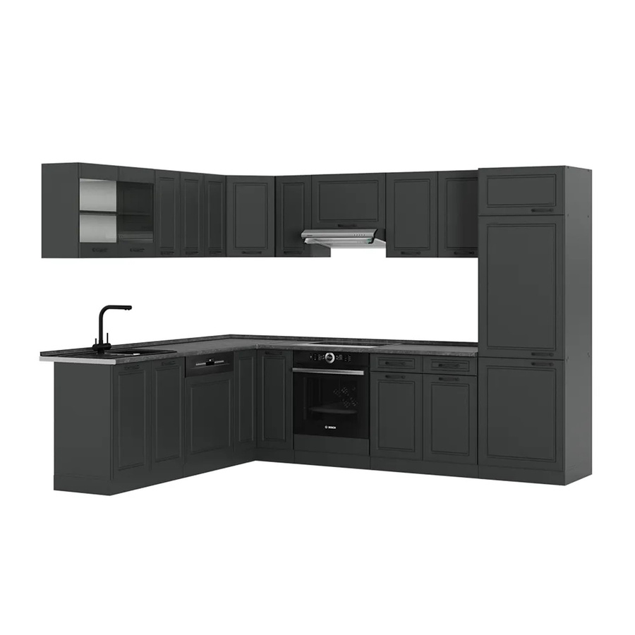 Vicco R-Line Eckküche Landhaus Anthrazit Matt B/T/H: 227 x 287 x 207 cm - Bild 2