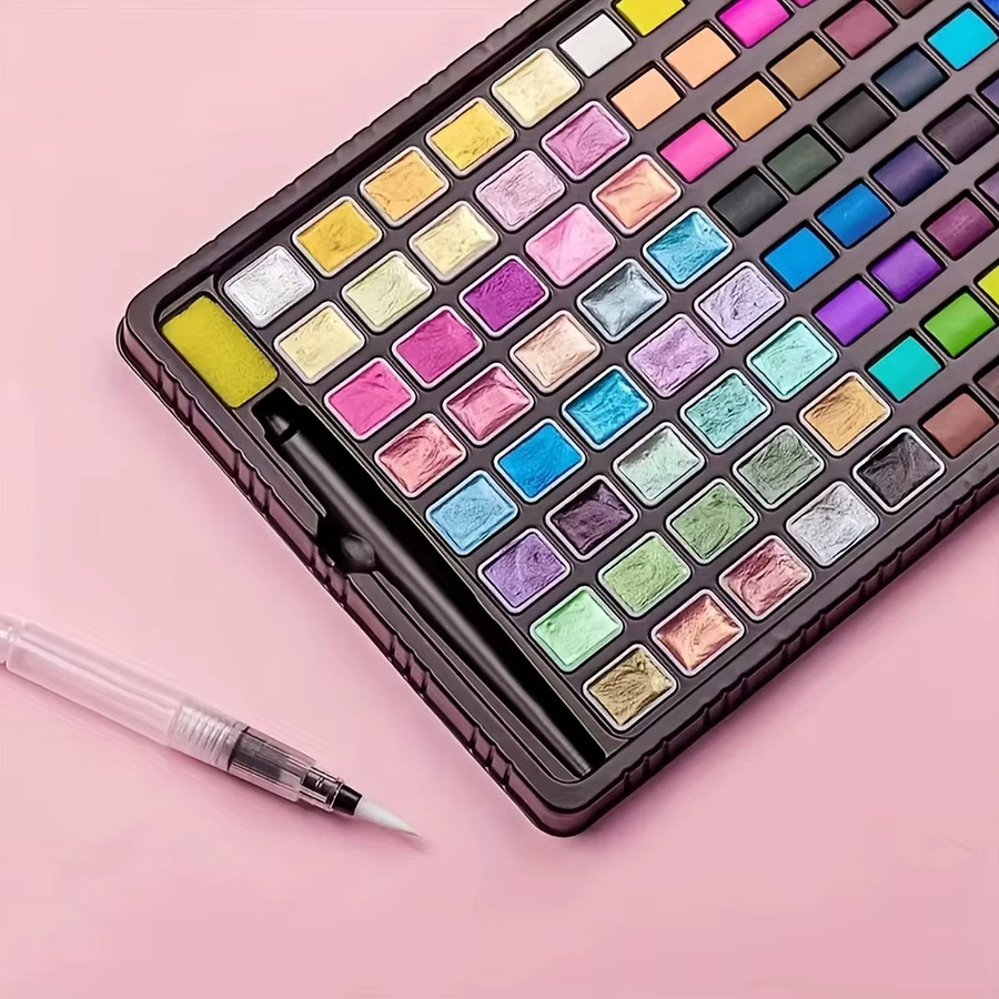 Premium-Aquarellfarben-Set mit Perlglanzfarben in Multicolour, 88 hochwertige Gelfarben für Profis und Künstler - Bild 3