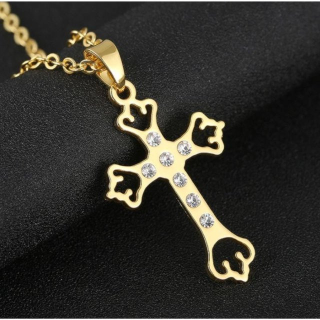 YIRAN Halskette, Kreuz, Diamant, black, Herren - Bild 1