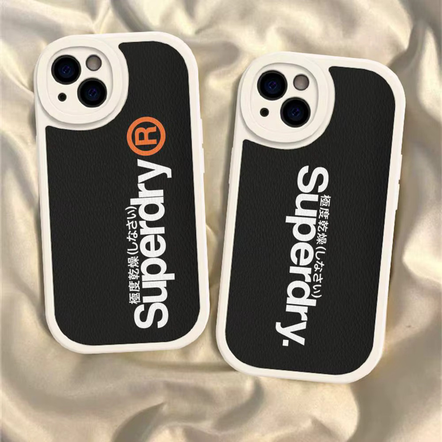 S-Superdry Leder-Handyhülle für iPhone 16 15 14 13 12 11 Pro Max Plus Cover in Schwarz - Bild 4