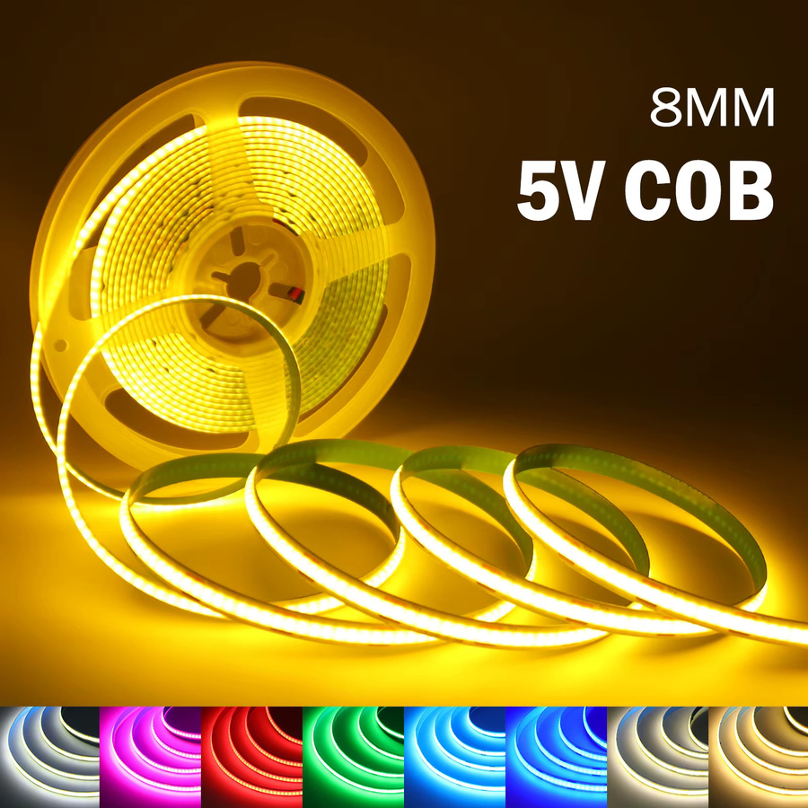 XUNATA COB-LED-Streifen mit Bewegungsmelder, 5 V, dimmbar, USB- und batteriebetrieben, weißes flexibles LED-Band für TV-Hintergrundbeleuchtung - Bild 2