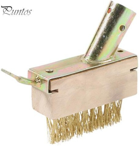 Beautiful Garden 2-in-1 Unkraut- und Moosentferner mit Messingdrahtborsten als manueller Fugen-Unkrautbürstenkopf für Pflastersteinkanten, Beige/Gold - Bild 1