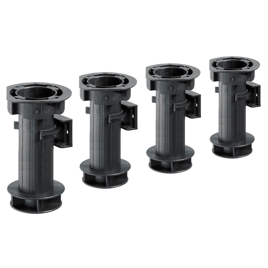 Hettich Sockel-Verstellfuß-Set in Schwarz mit Klips, Durchmesser: 25 mm, Höhe: 150 mm - Bild 2