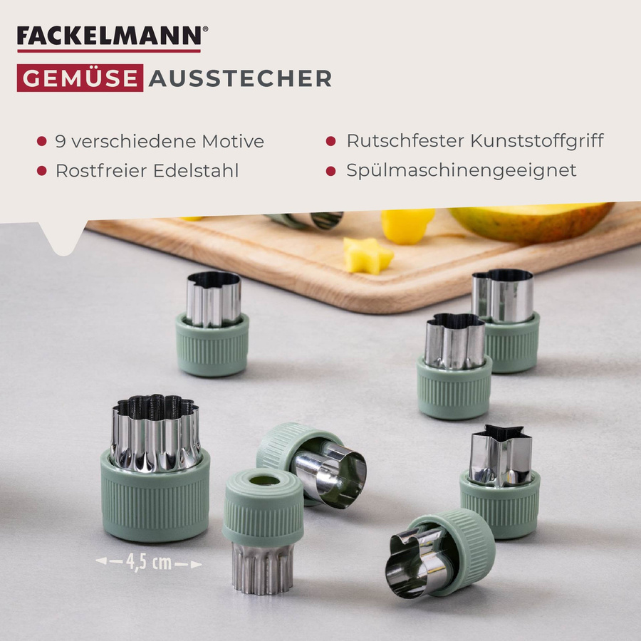 Fackelmann Mini Cooking Gemüse Ausstecher Set, 9-teilig, grün - Bild 3