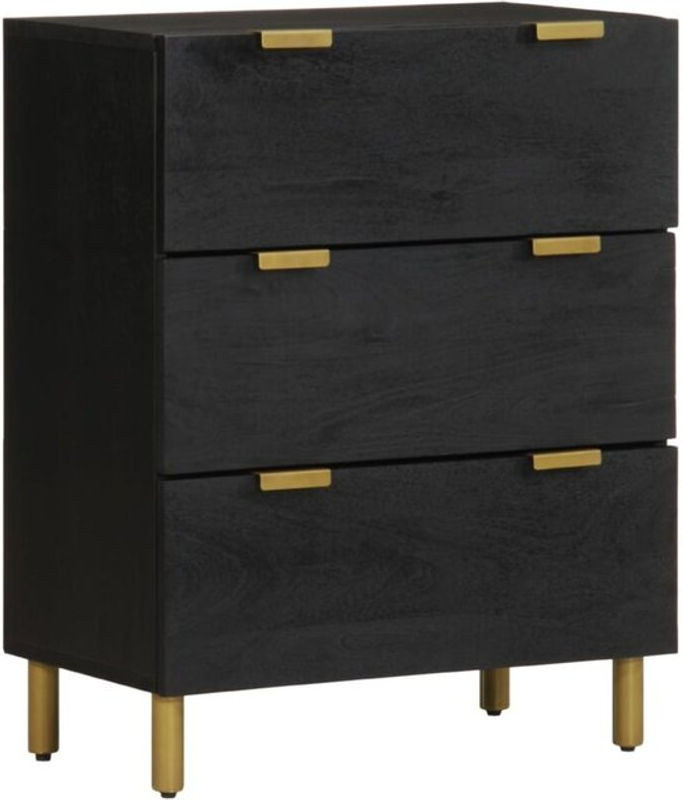 Modernes Sideboard Vidaxl in Schwarz aus Holzwerkstoff B/T/H: 60 x 33 x 75 cm - Bild 1