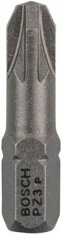 Bosch Schrauberbit Extra-Hart PZ 3, grau, Edelstahl, Länge: 25 mm, 25er-Pack - Bild 1