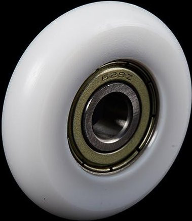 Rundes Nylon-Führungsrad in Weiß für Tür, Fenster und Schubladen, Durchmesser: 8 mm, Breite: 10 mm, Höhe: 40 mm - Bild 1