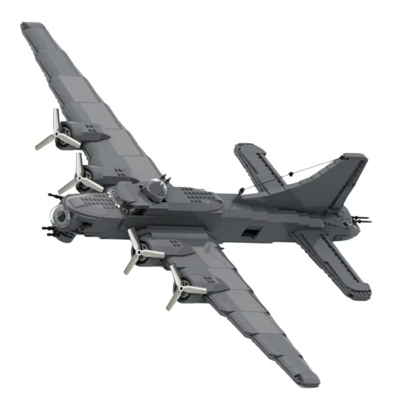 SixBricks MOC Militär-Kampfflugzeug B-17 Schwerer Bomber, Bausteine - Bild 2