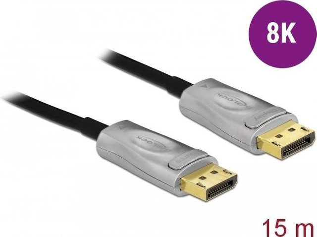 Delock DisplayPort-Kabel DisplayPort 1.4 auf 8K UHD, Schwarz, 15,0 m - Bild 1