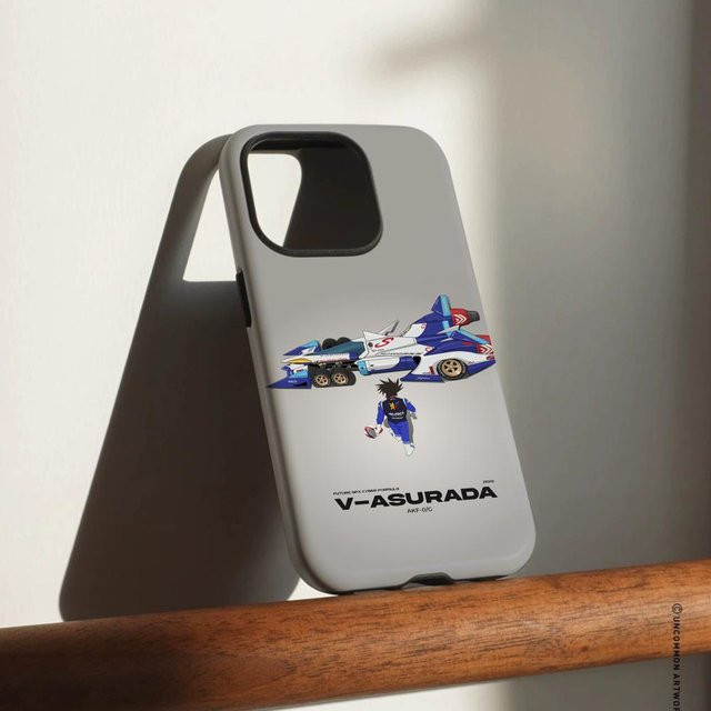 Future GPX Cyber F-Formula Handyhülle für iPhone 17 16 15 14 13 12 Pro Max Plus in Weiß und Grau mit glänzender HD-Doppelschicht-Flüssighartschale - Bild 1