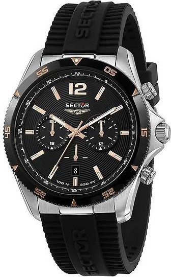 Sector Chronograph, Quarz, Edelstahl, Silikonarmband, 45 mm, Herren - Bild 1