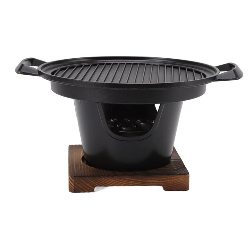 Qiilu Mini-Grill Tabletop aus Gusseisen in Schwarz für eine Person mit abnehmbarer Grillplatte - Bild 4