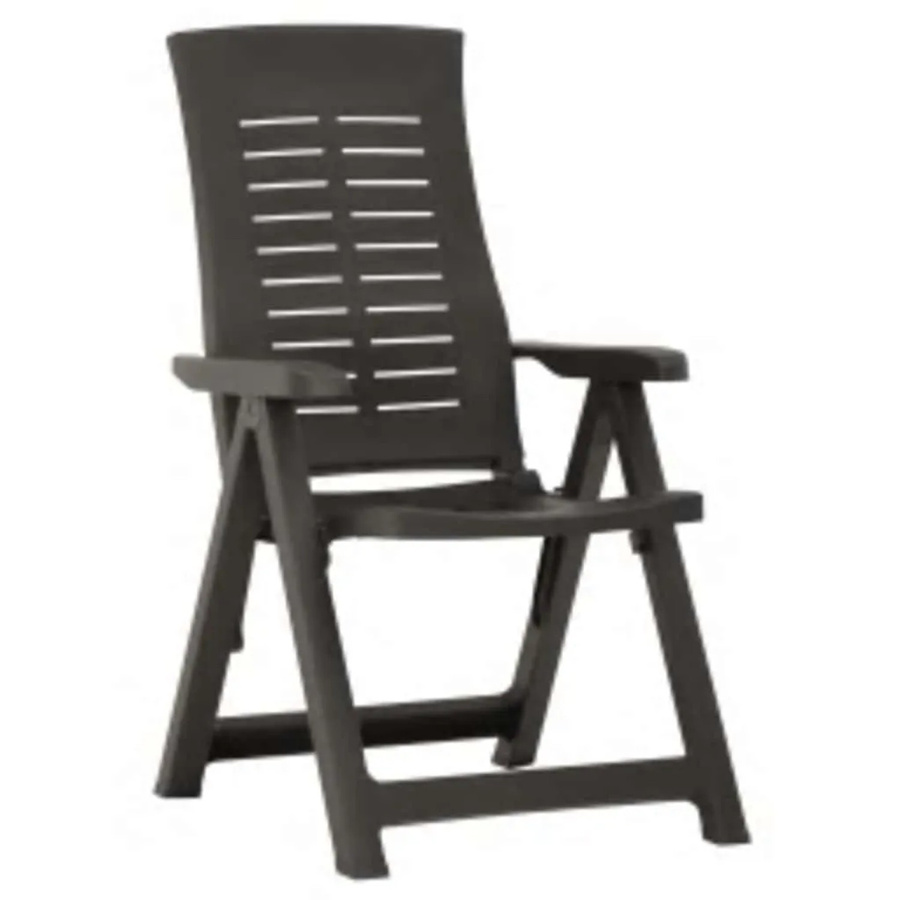 Furnicato Gartenstuhl Set Anthrazit mit verstellbarer Rückenlehne und Armlehnen, B/T/H: 59 x 67 x 106 cm - Bild 2