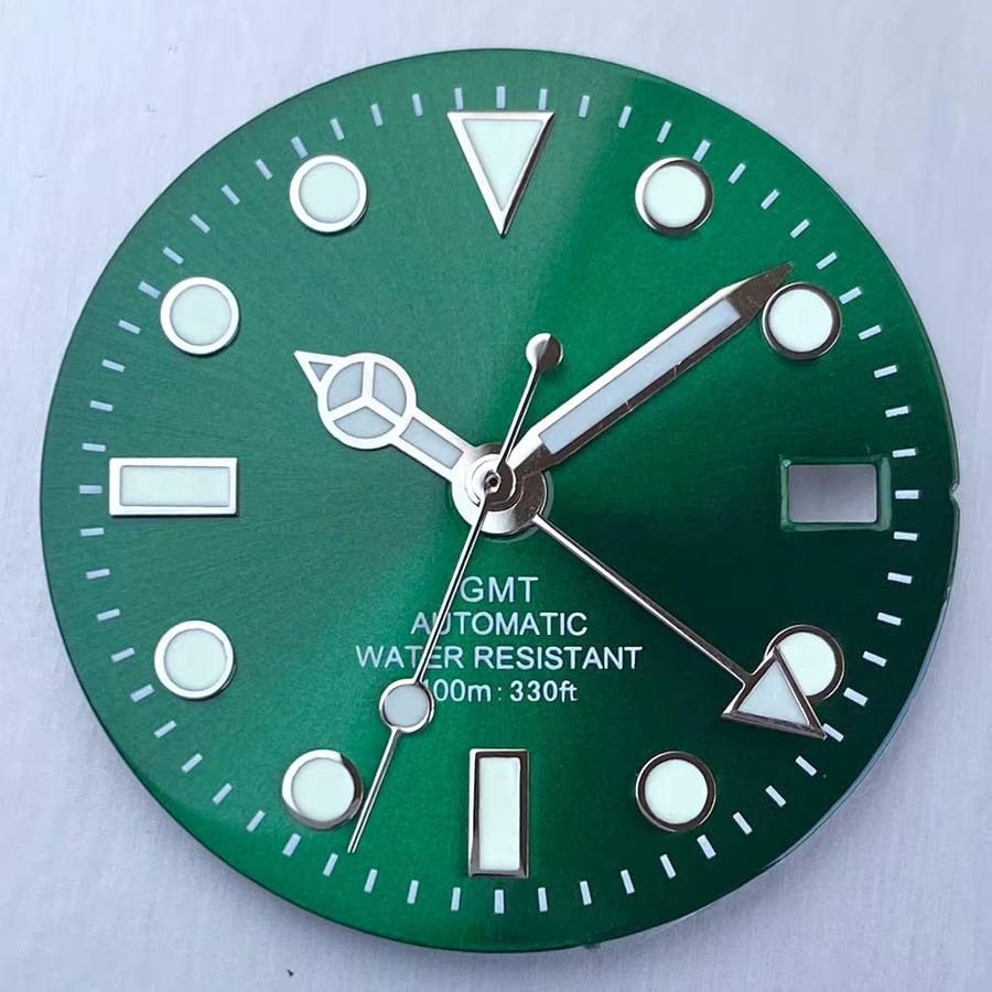 Matelion Uhrenzifferblatt, Schwarz Grün Blau, 29 mm, Automatikwerk, Herren - Bild 2