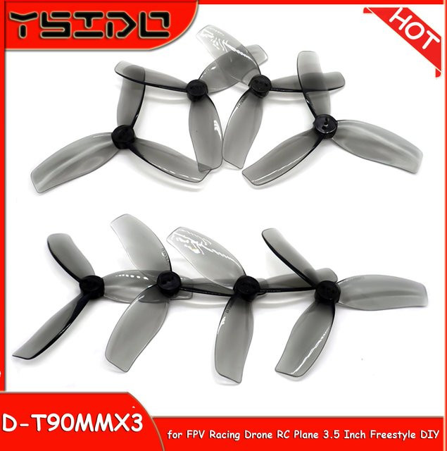 YSIDO Propeller, 3-Blatt, CW CCW, Schwarz, Kunststoff, 2/4/8-teiliges Set - Bild 1