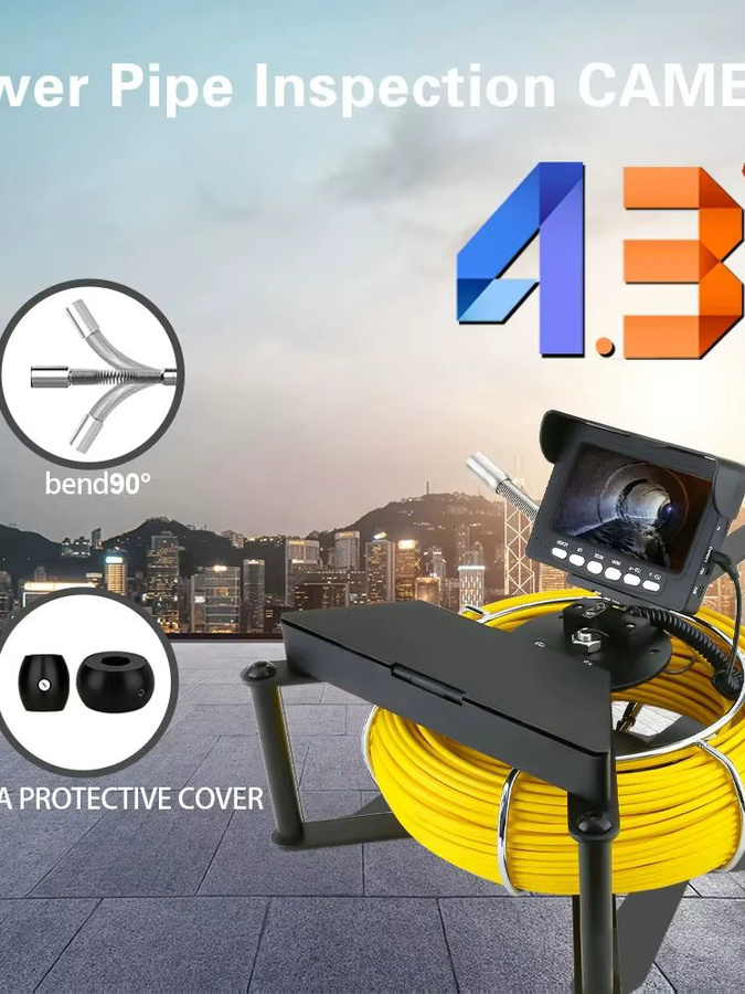 GAMWATER Kanalinspektionskamera mit 4,3 Zoll Display, 1000TVL HD, 20m Kabel und 4500mAh Akku inklusive 16G Karte und 8 LED für Abfluss- und Rohrinspektion - Bild 7