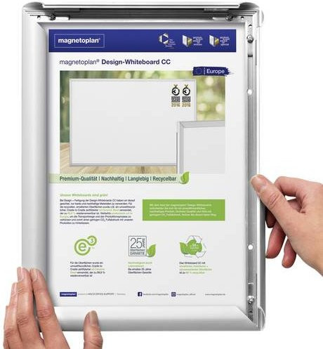 Deflecto Klapprahmen Bilderwechselrahmen DIN A3 in Silber aus Aluminium B/H/T: 32,6 x 45,0 x 1,5 cm - Bild 1