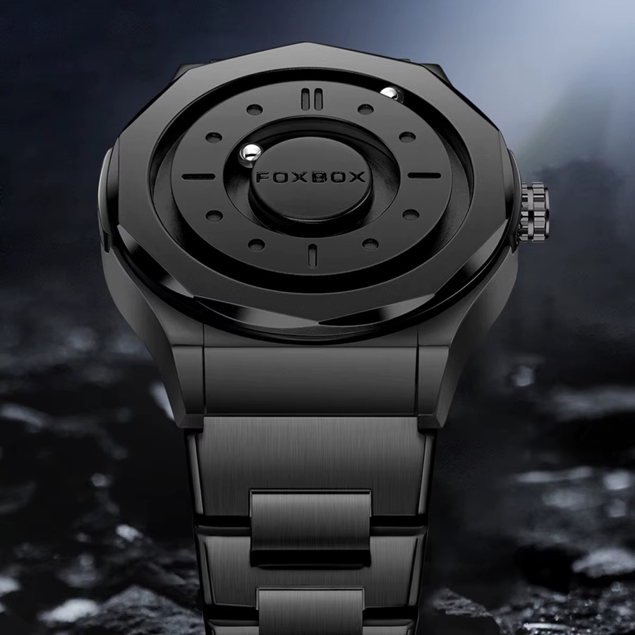 FOXBOX Armbanduhr Quarz, Edelstahl, Silber, Herren - Bild 2